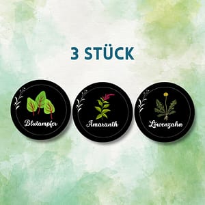 3er-Set Wildkräuter Magnete (schwarz)